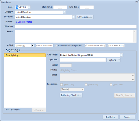 Getting started: Add a new entry